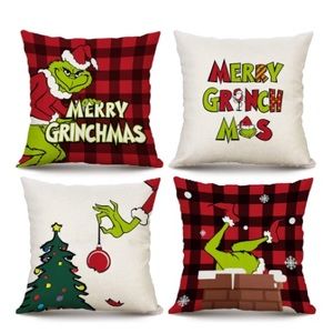 New!! 4 Christmas The Grinch Pillow Covers! 8x18  set it f 4 Christmas decor